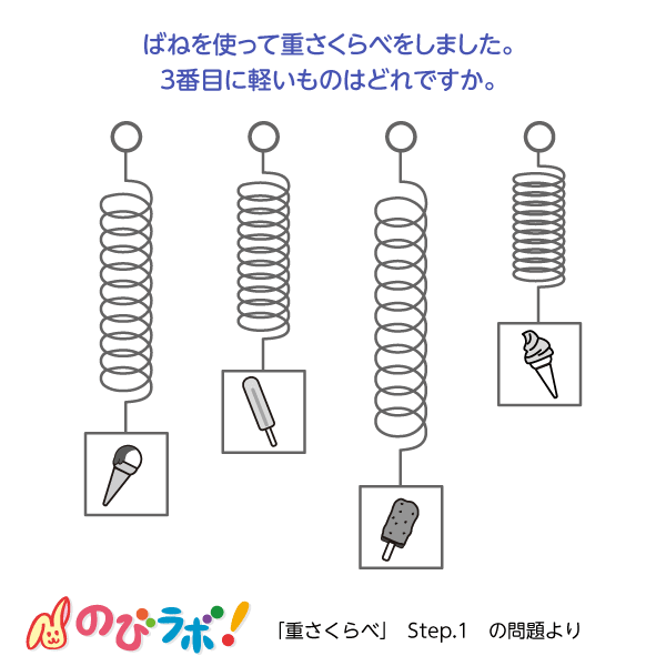 やってみよう「重さくらべ」の問題7