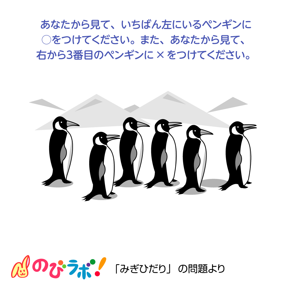 やってみよう「みぎひだり」の問題13